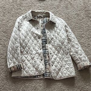 Vintage Burberry Quilted Jacket in Cream (M)